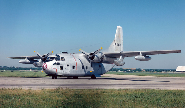 C-123K Provider. Note the jet engine pods just outside of the radial engines. (US Air Force)